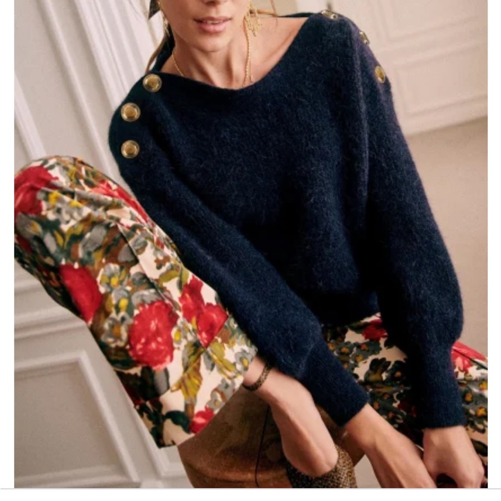Sezane Pull Victor Marine sweater oversized S